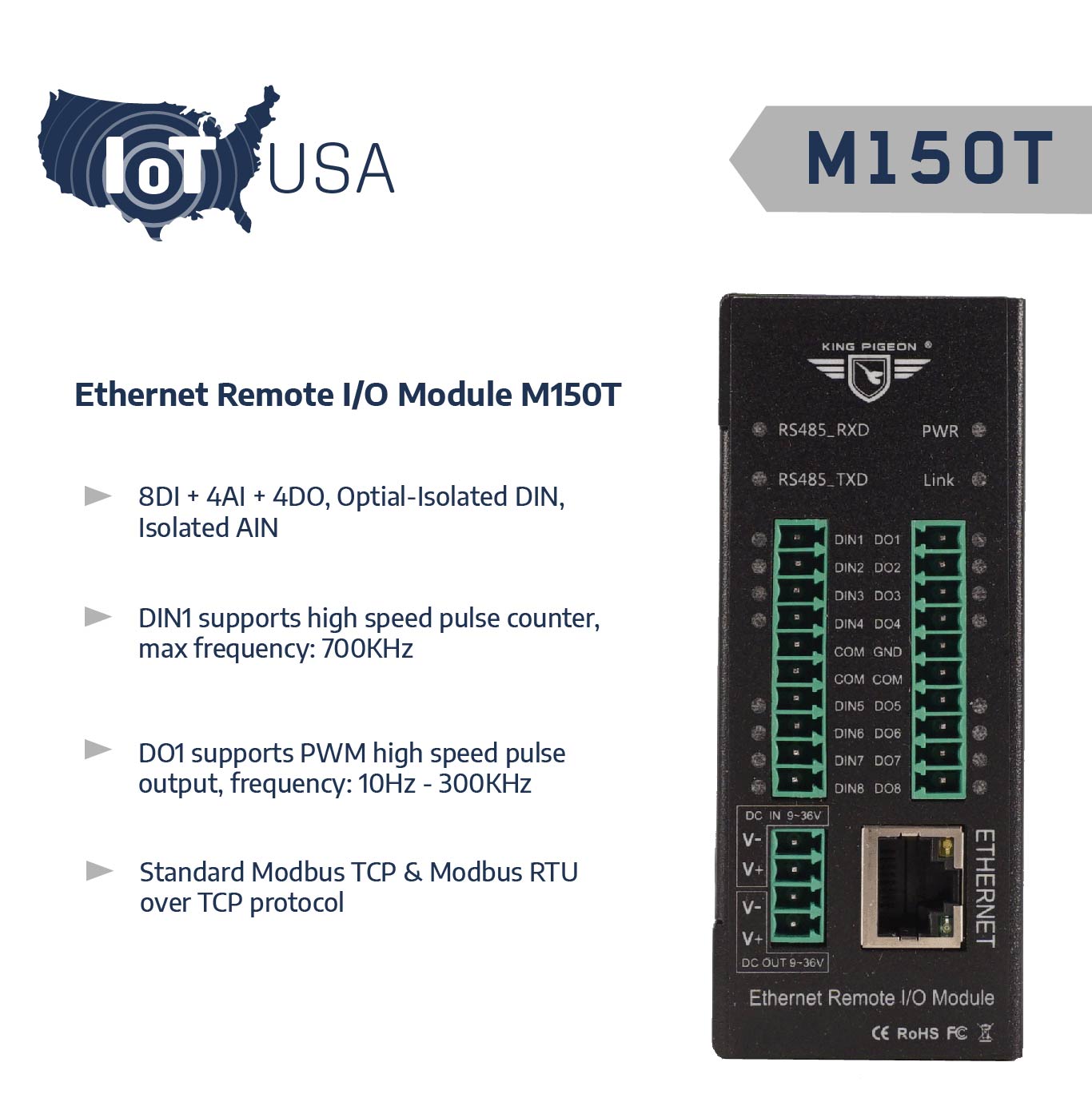 M150T Ethernet Remote IO Module - IOT USA